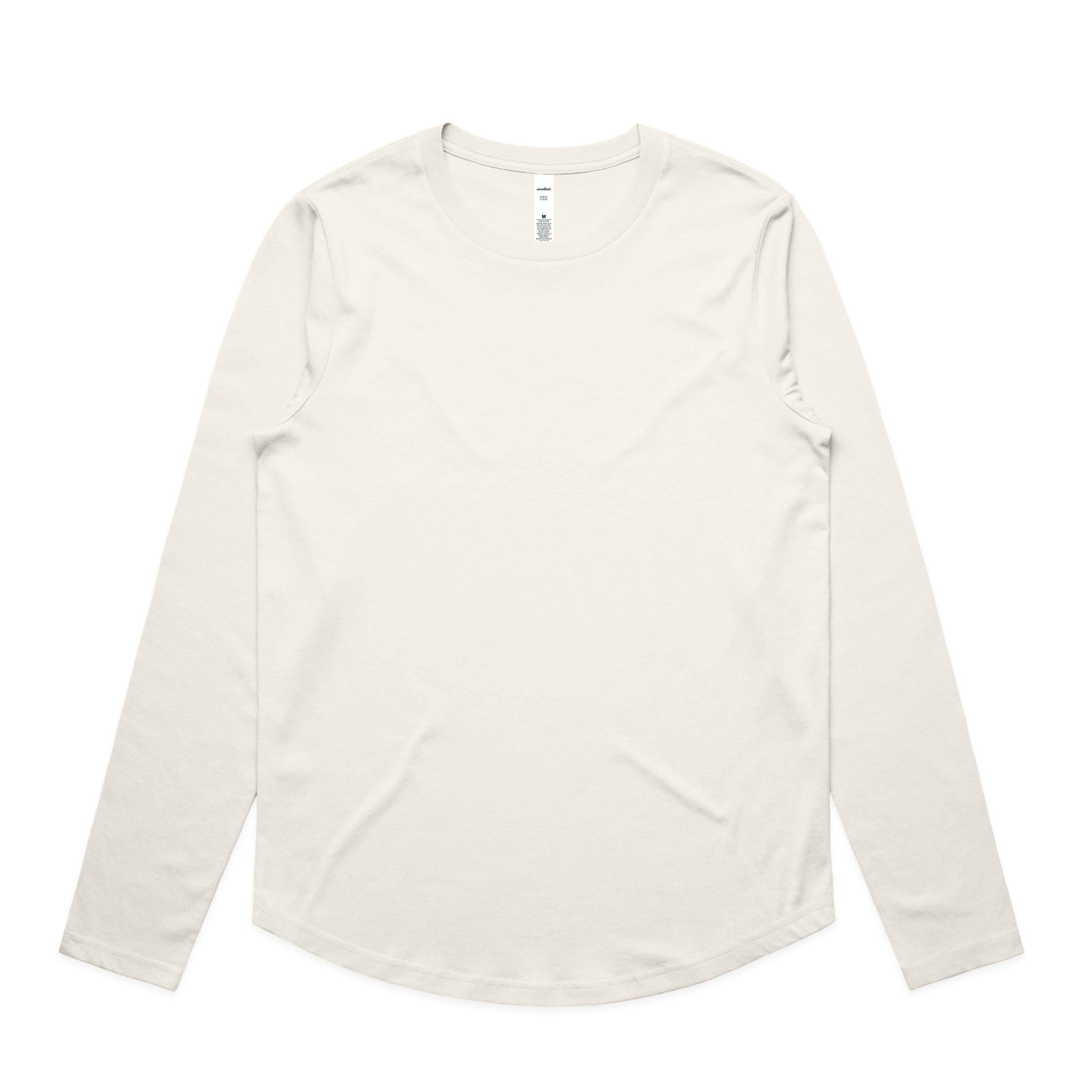 Women's Maple Curve Long Sleeve Tee | Arena Custom Blanks - Arena Prints - Front - Ecru - Cream