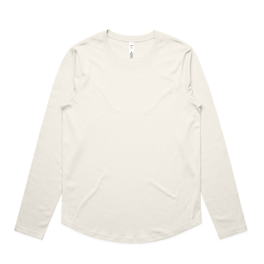 Women's Maple Curve Long Sleeve Tee | Arena Custom Blanks - Arena Prints - Front - Ecru - Cream