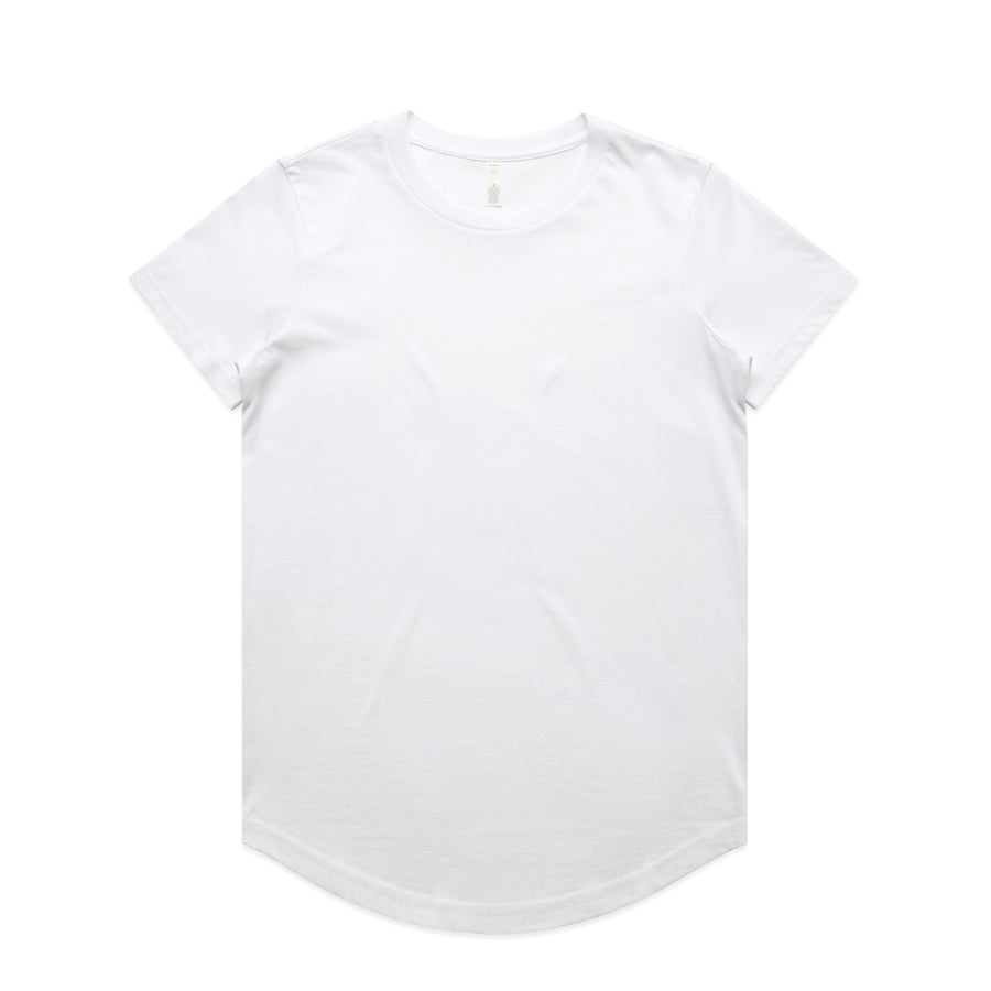 Women's Maple Curve Tee | Arena Custom Blanks - Arena Prints - Front - White