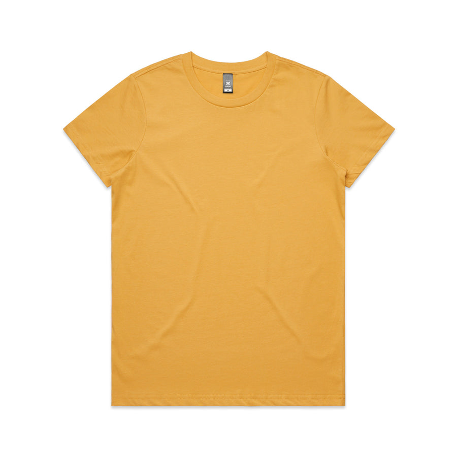 Women's Maple Tee Shirt | Arena Custom Blanks - Arena Prints - Front - Mustard - Yellow