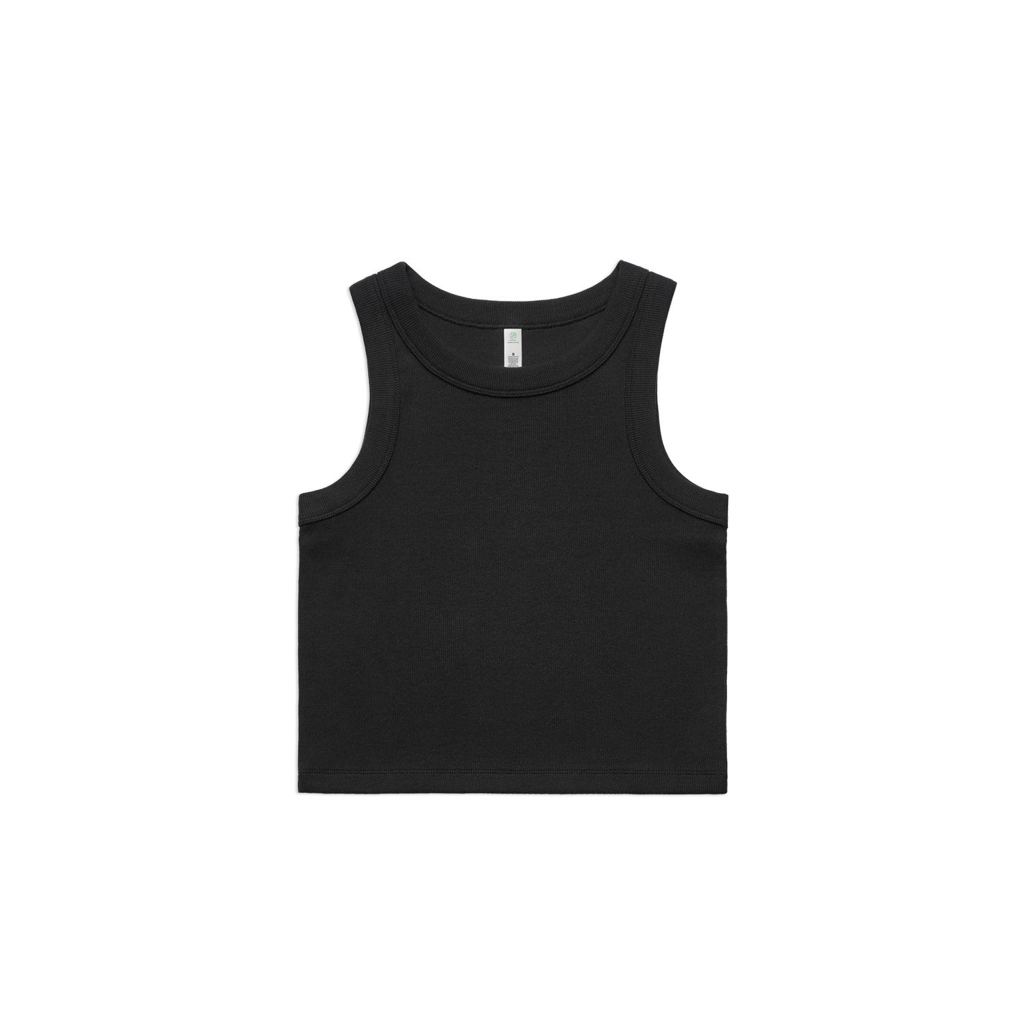 Women's Organic Rib Crop Tank | Arena Custom Blanks - Arena Prints - Front - Black