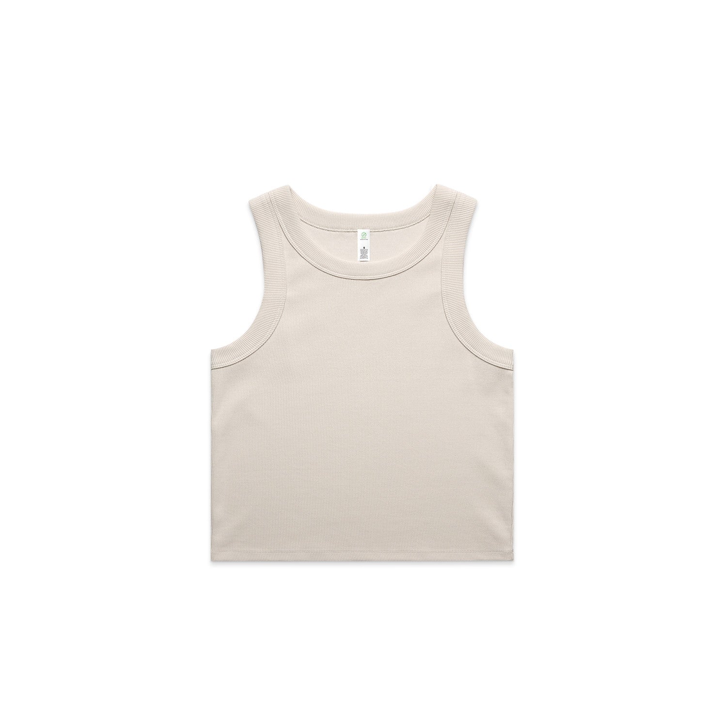 Women's Organic Rib Crop Tank | Arena Custom Blanks - Arena Prints - Front - Bone - Cream
