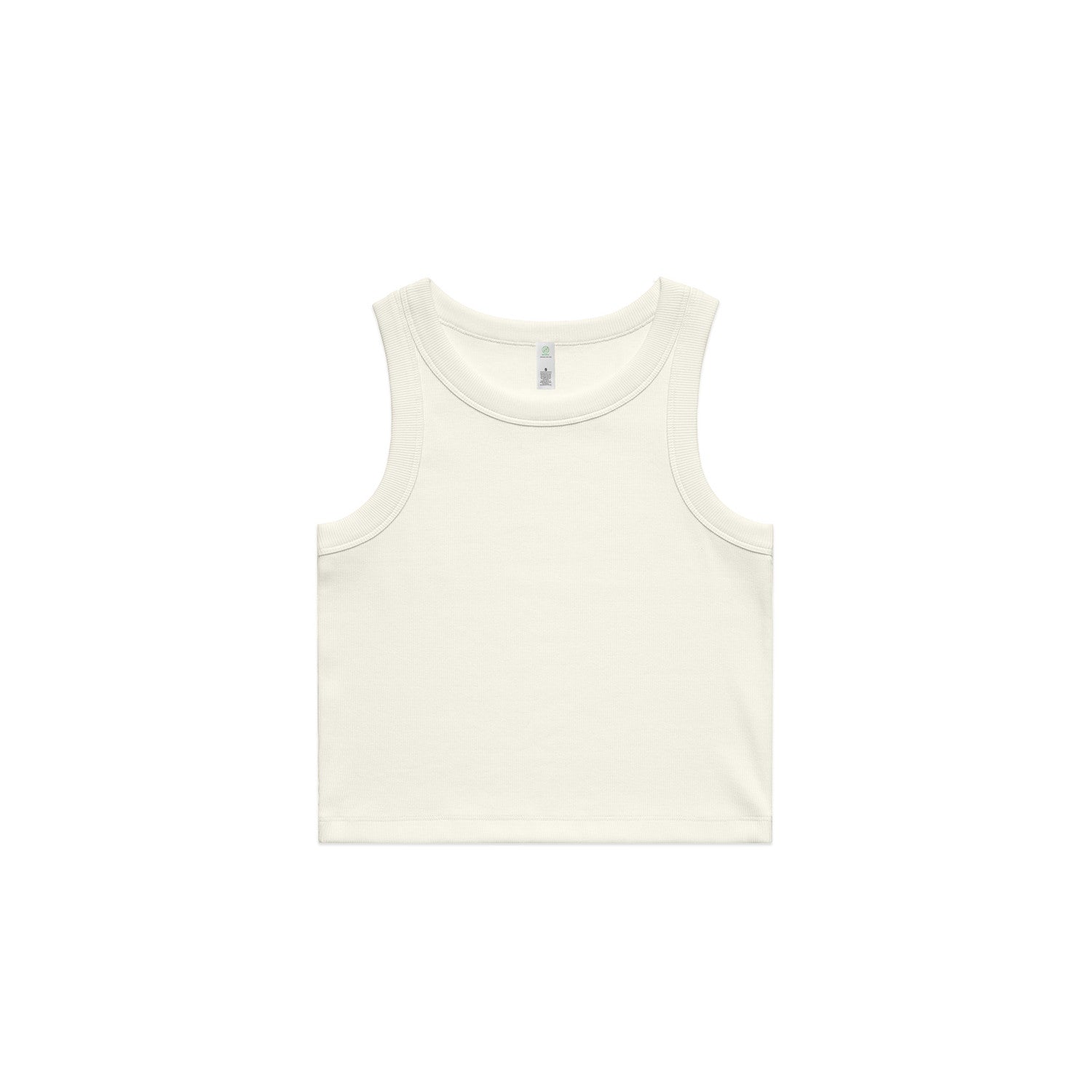 Women's Organic Rib Crop Tank | Arena Custom Blanks - Arena Prints - Front - Ecru - Cream