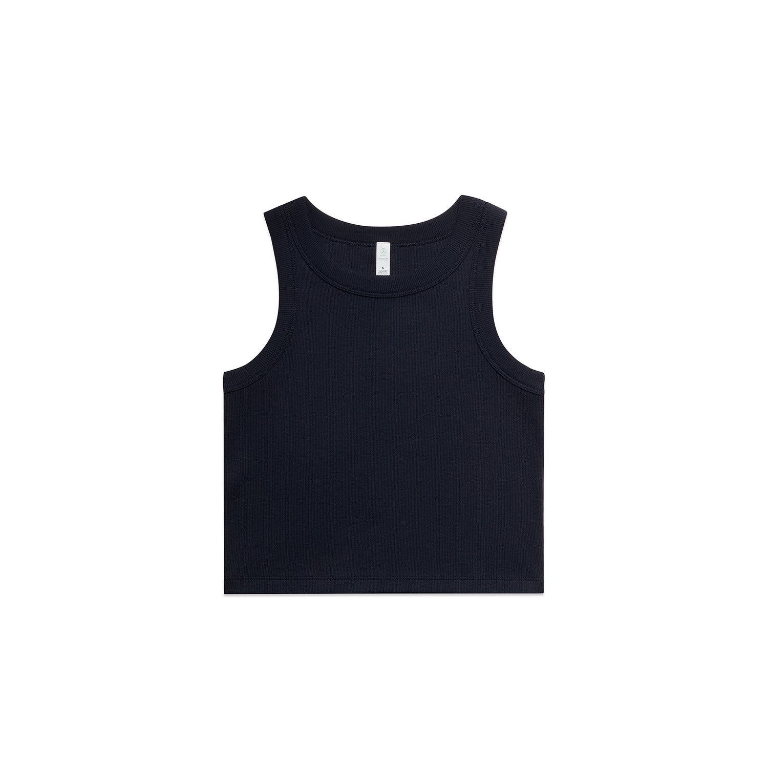 Women's Organic Rib Crop Tank | Arena Custom Blanks - Arena Prints - Front - Navy - Blue