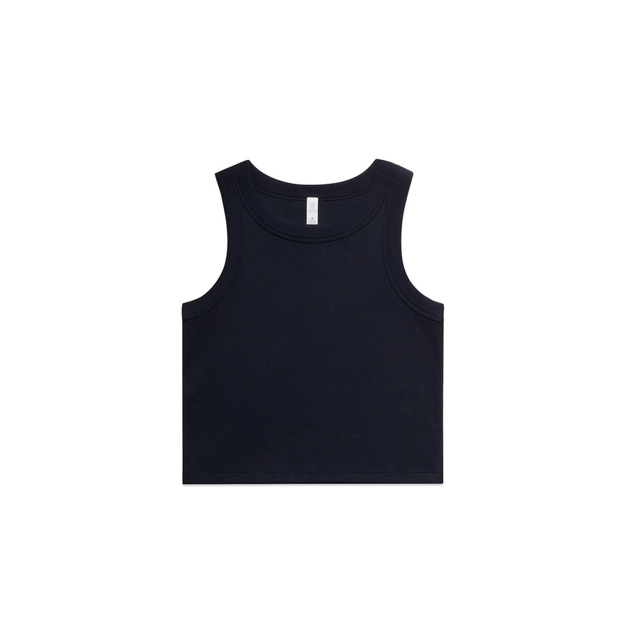 Women's Organic Rib Crop Tank | Arena Custom Blanks - Arena Prints - Front - Navy - Blue