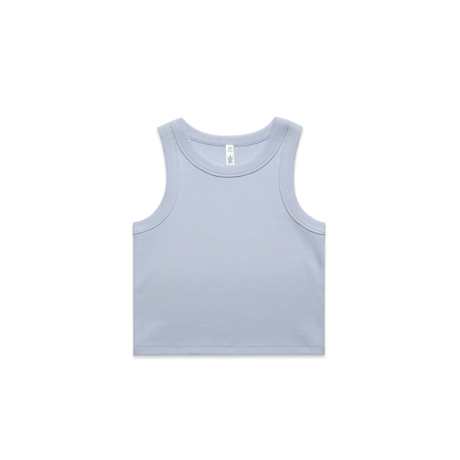 Women's Organic Rib Crop Tank | Arena Custom Blanks - Arena Prints - Front - Powder - Blue