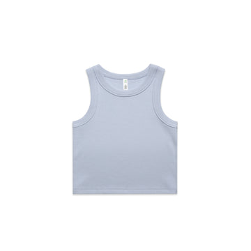 Women's Organic Rib Crop Tank | Arena Custom Blanks - Arena Prints - Front - Powder - Blue