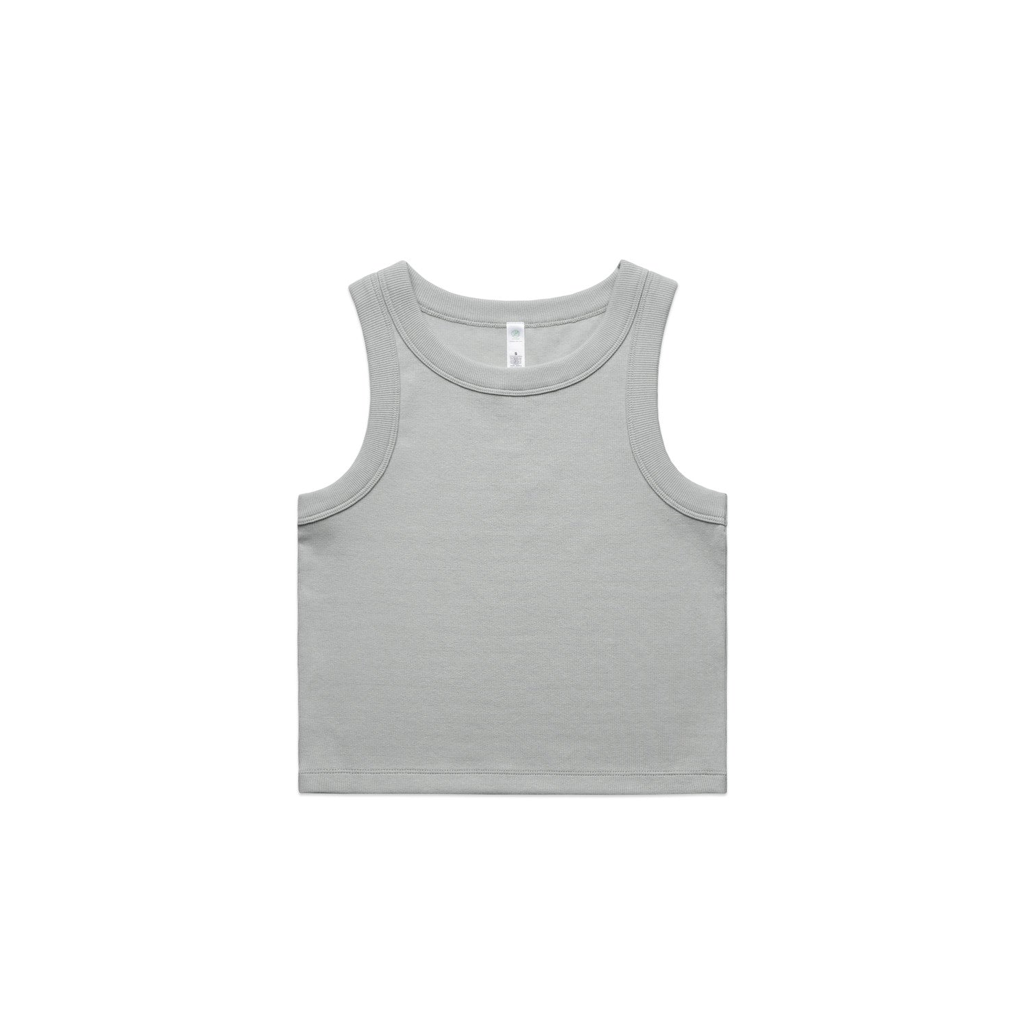 Women's Organic Rib Crop Tank | Arena Custom Blanks - Arena Prints - Front - Storm - Grey