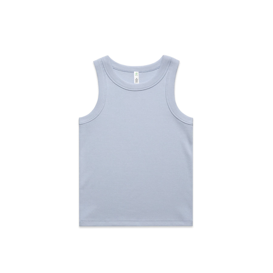 Women's Organic Rib Tank | Arena Custom Blanks - Arena Prints - Front - Powder - Blue
