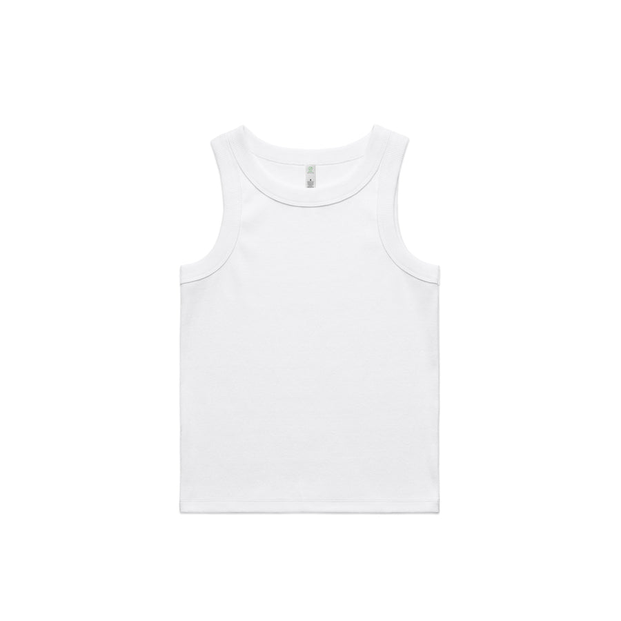 Women's Organic Rib Tank | Arena Custom Blanks - Arena Prints - Front - White