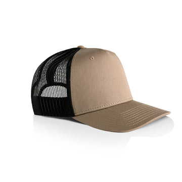 Stock Contrast Cap | Arena Custom Blanks - Arena Prints - Angle - Khaki - Black - Tan