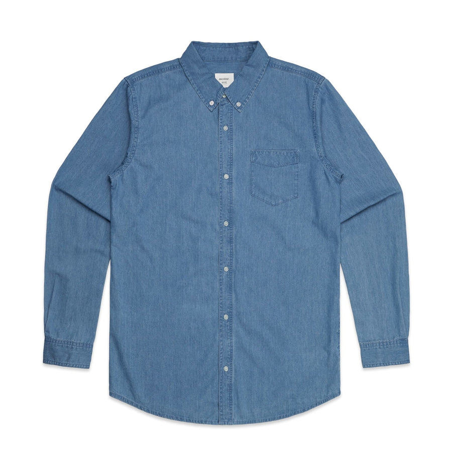 Men's Blue Denim Button Down |  Arena Custom Blanks - Arena Prints - 