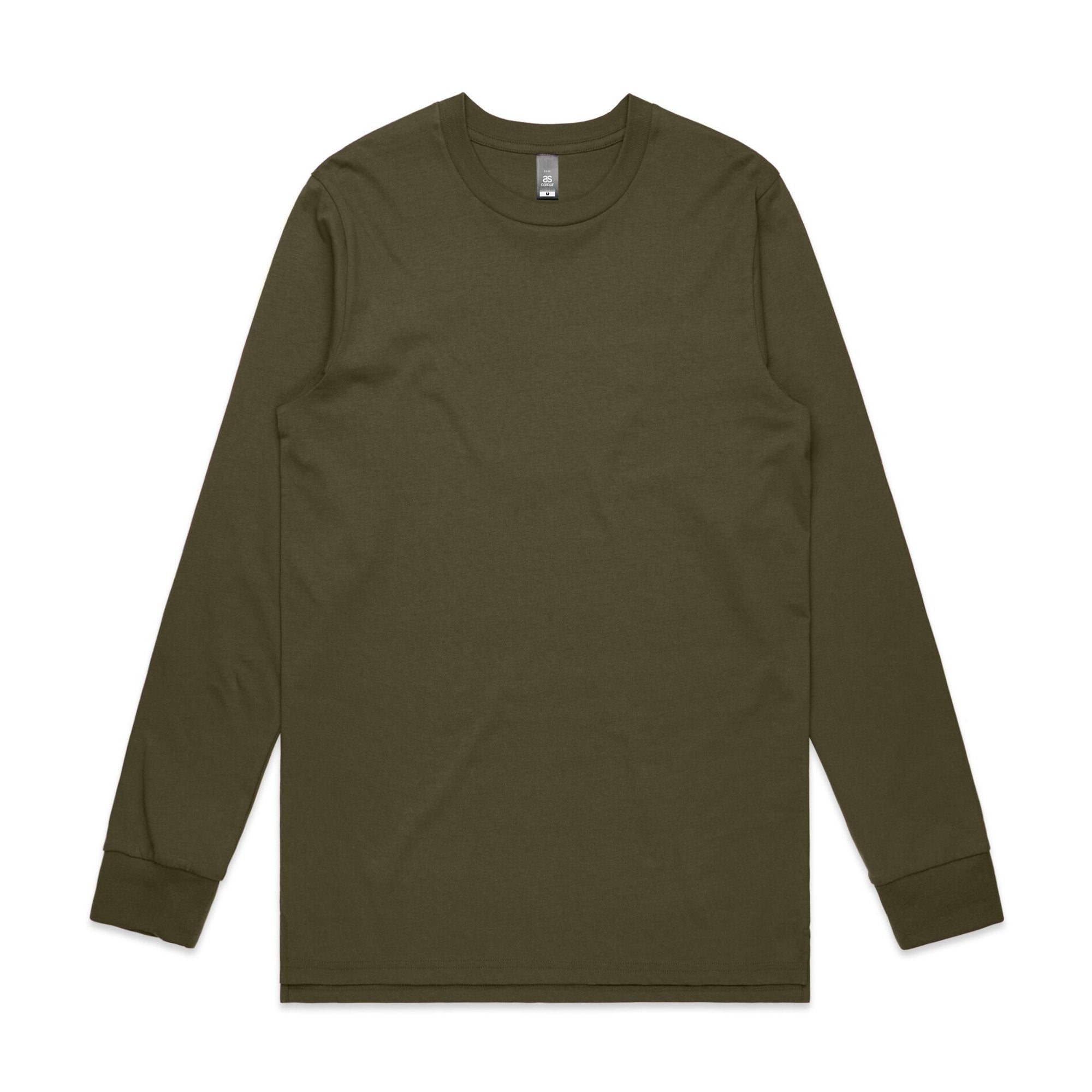 Men's Base Long Sleeve Shirt | Arena Custom Blanks - Arena Prints - Front - Army - Green