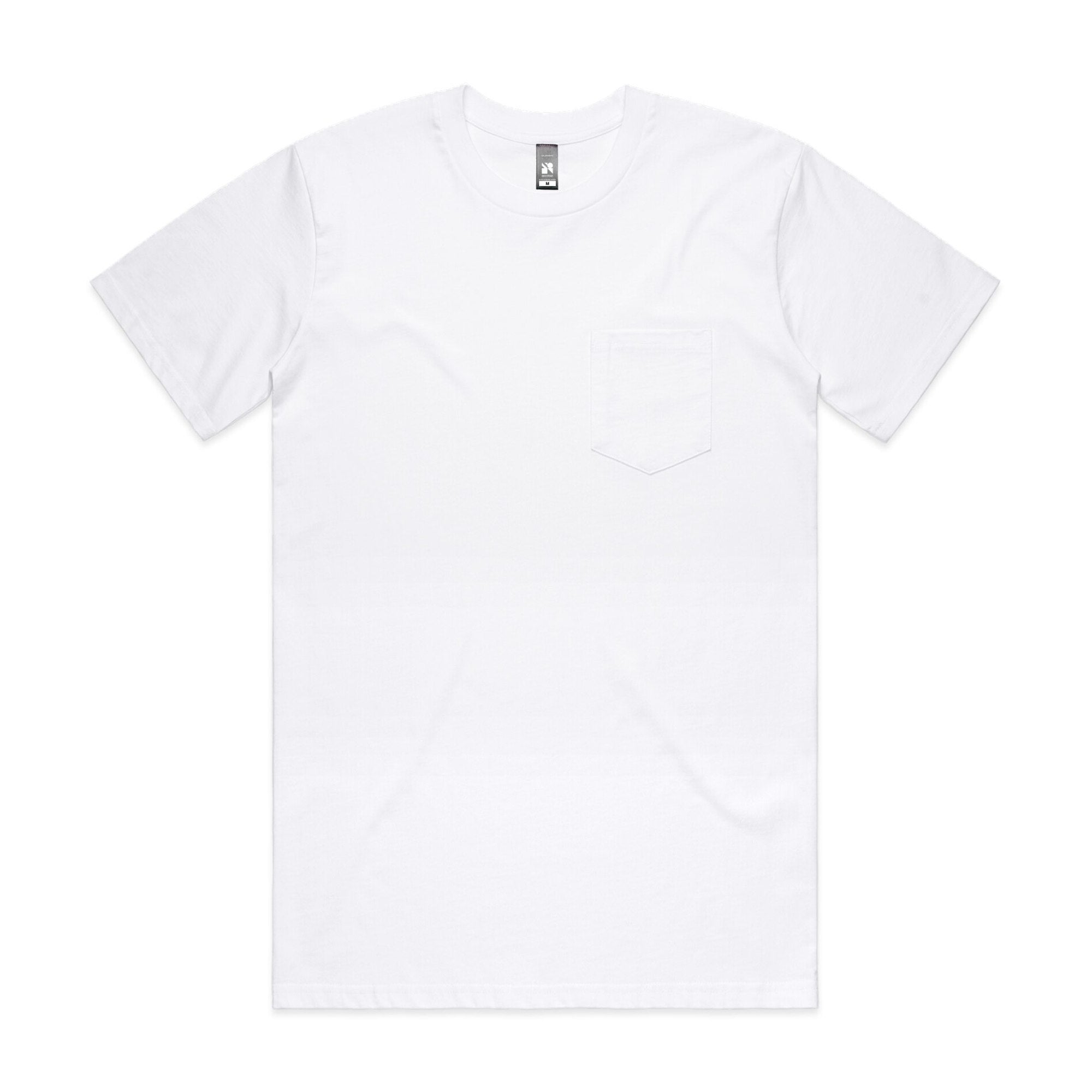 Men's Classic Pocket Tee Shirt | Arena Custom Blanks - Arena Prints - Front - White