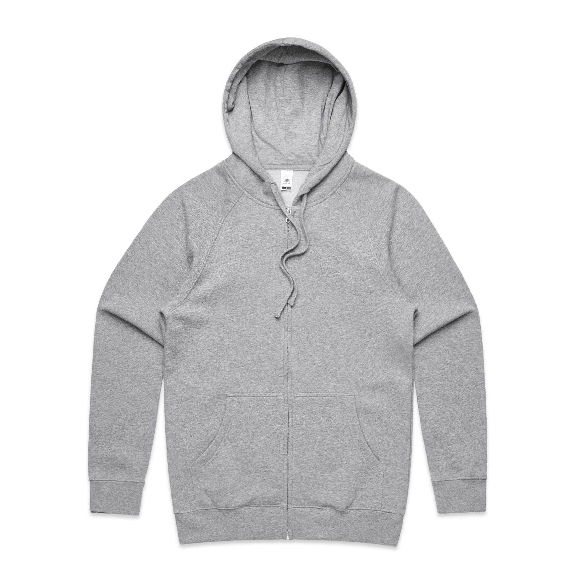 Men's Official Zip Hoodie | Arena Custom Blanks - Arena Prints - Front - Athletic Heather - Grey