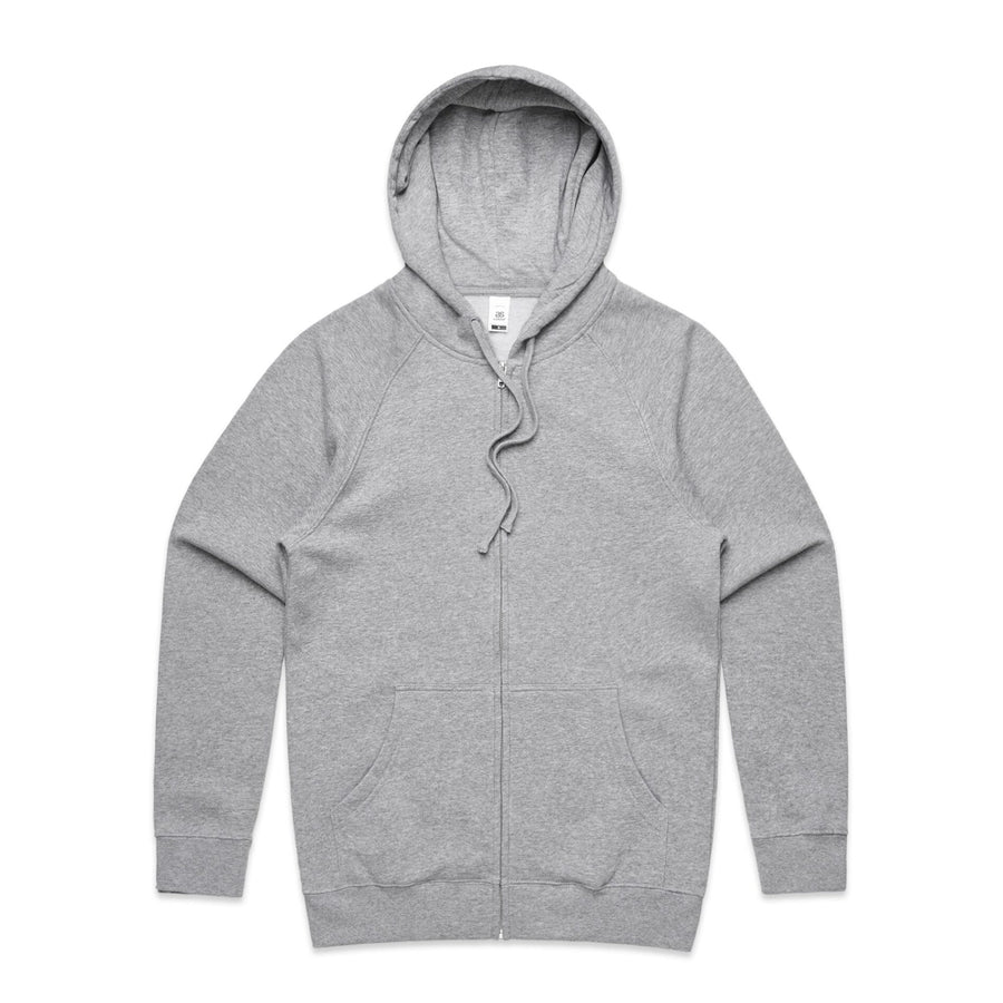 Men's Official Zip Hoodie | Arena Custom Blanks - Arena Prints - Front - Athletic Heather - Grey