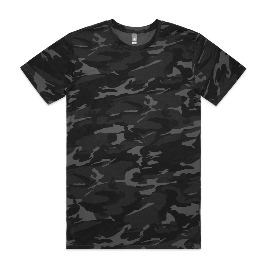 Men's Staple Camo Tee Shirt | Arena Custom Blanks - Arena Prints - Front - Camo - Black