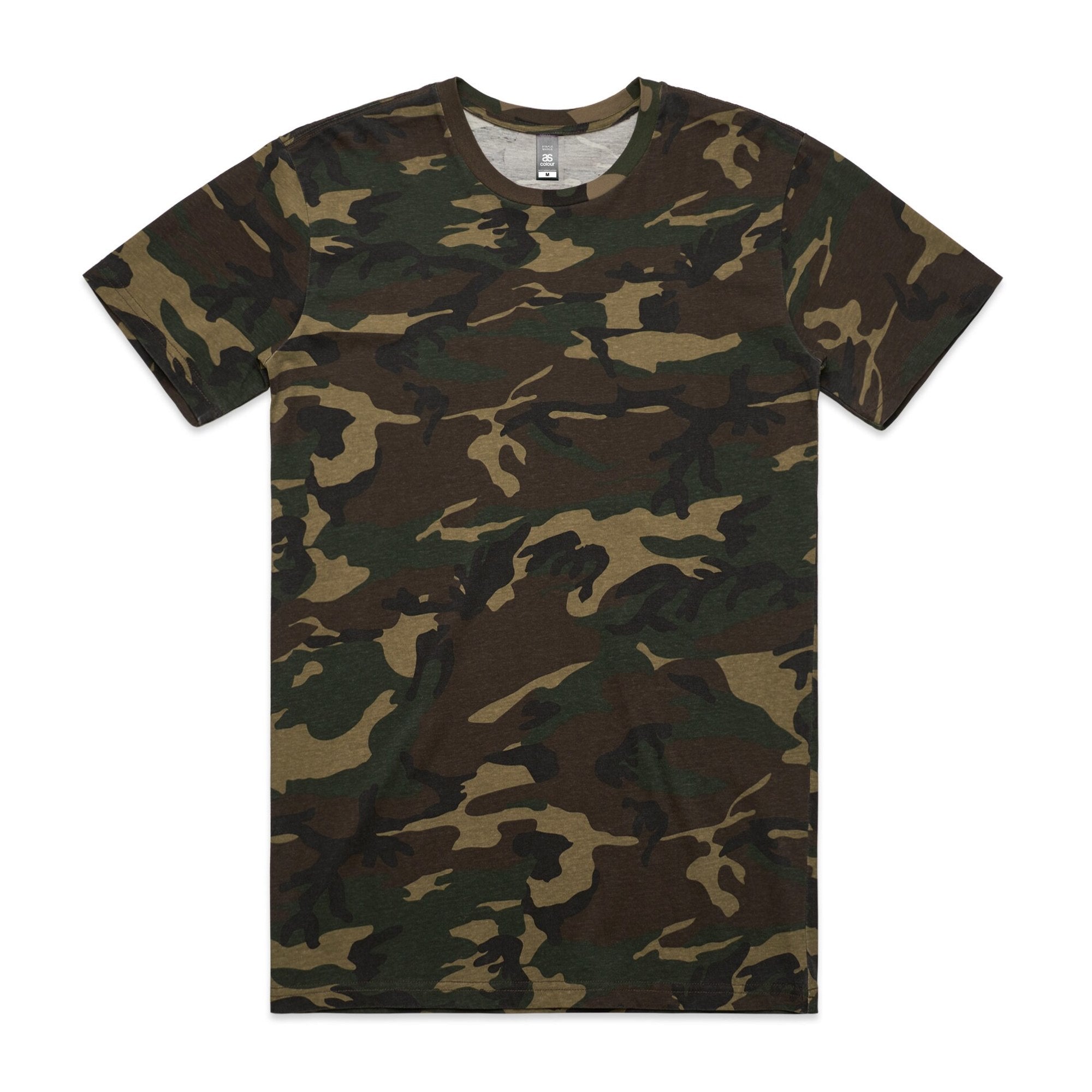 Men's Staple Camo Tee Shirt | Arena Custom Blanks - Arena Prints - Front - Camo - Green - Brown