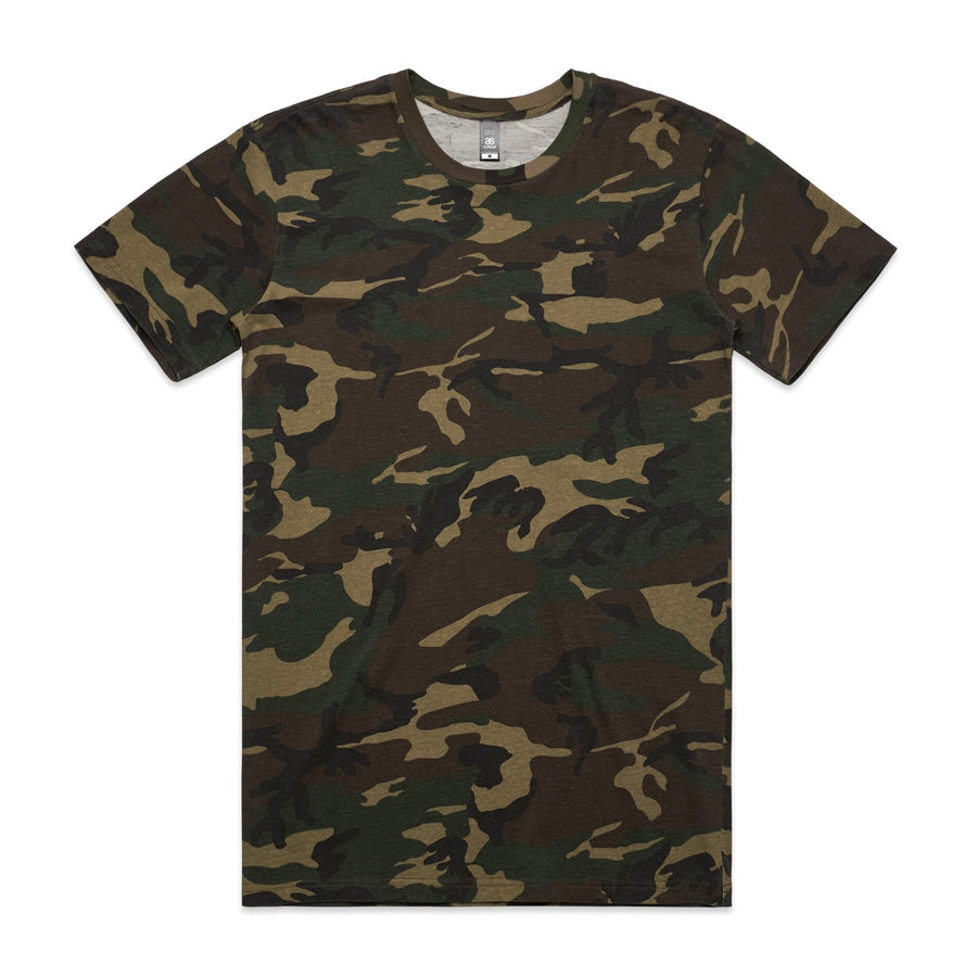 Men's Staple Camo Tee Shirt | Arena Custom Blanks - Arena Prints - Front - Camo - Green - Brown