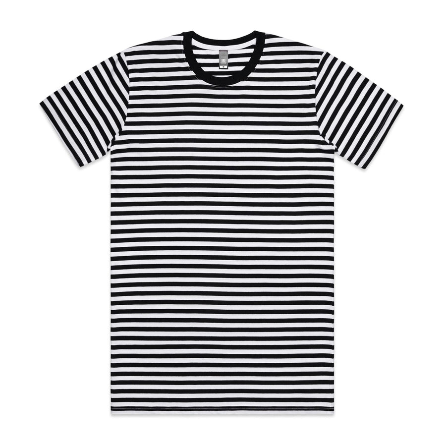 Men's Staple Stripe Tee Shirt | Arena Custom Blanks - Arena Prints - Front - Black - White