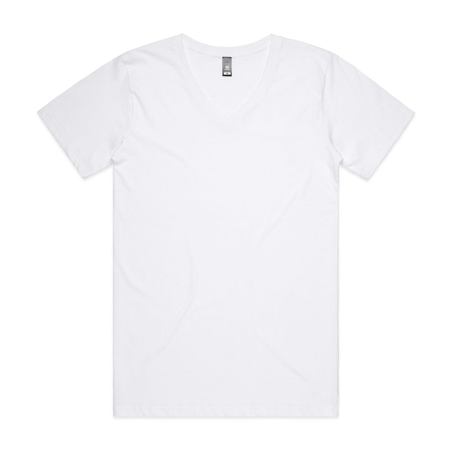Men's Staple V Neck Tee Shirt | Arena Custom Blanks - Arena Prints - Front - White