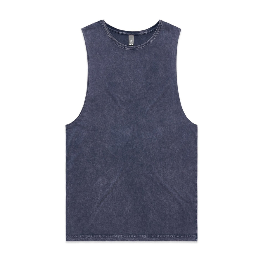Men's Stone Wash Barnard Tank | Arena Custom Blanks - Arena Prints - Front -  Blue- Stone 