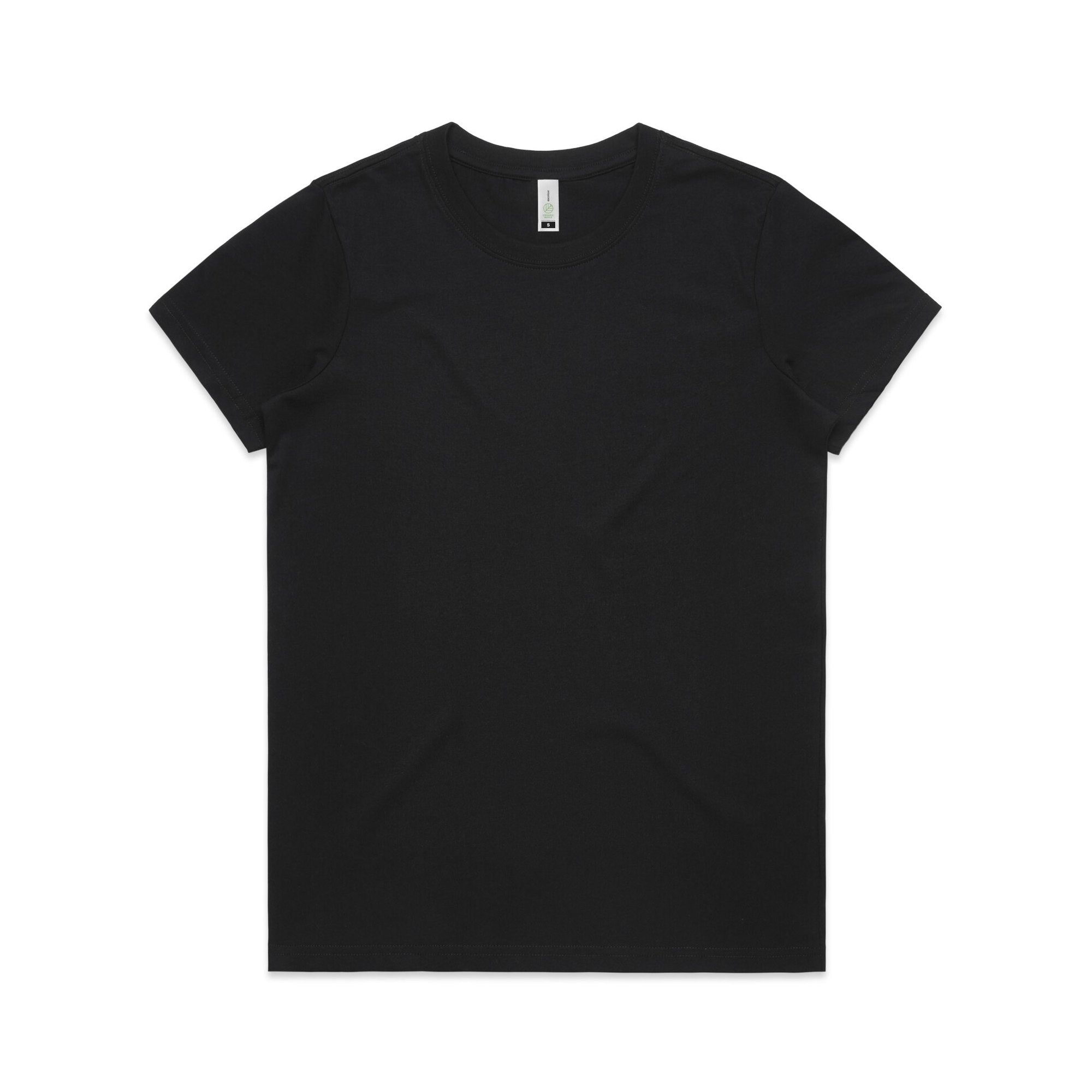 Women's Maple Organic Tee Shirt |Arena Custom Blanks - Arena Prints - Front - Black
