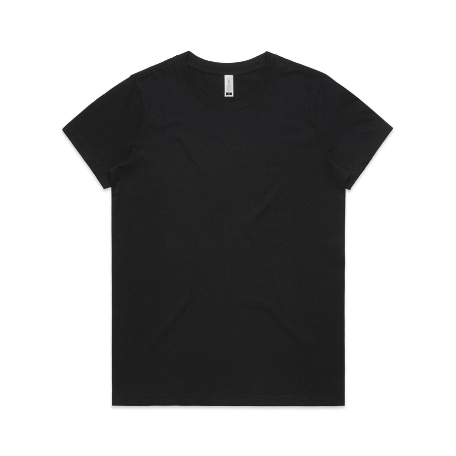 Women's Maple Organic Tee Shirt |Arena Custom Blanks - Arena Prints - Front - Black