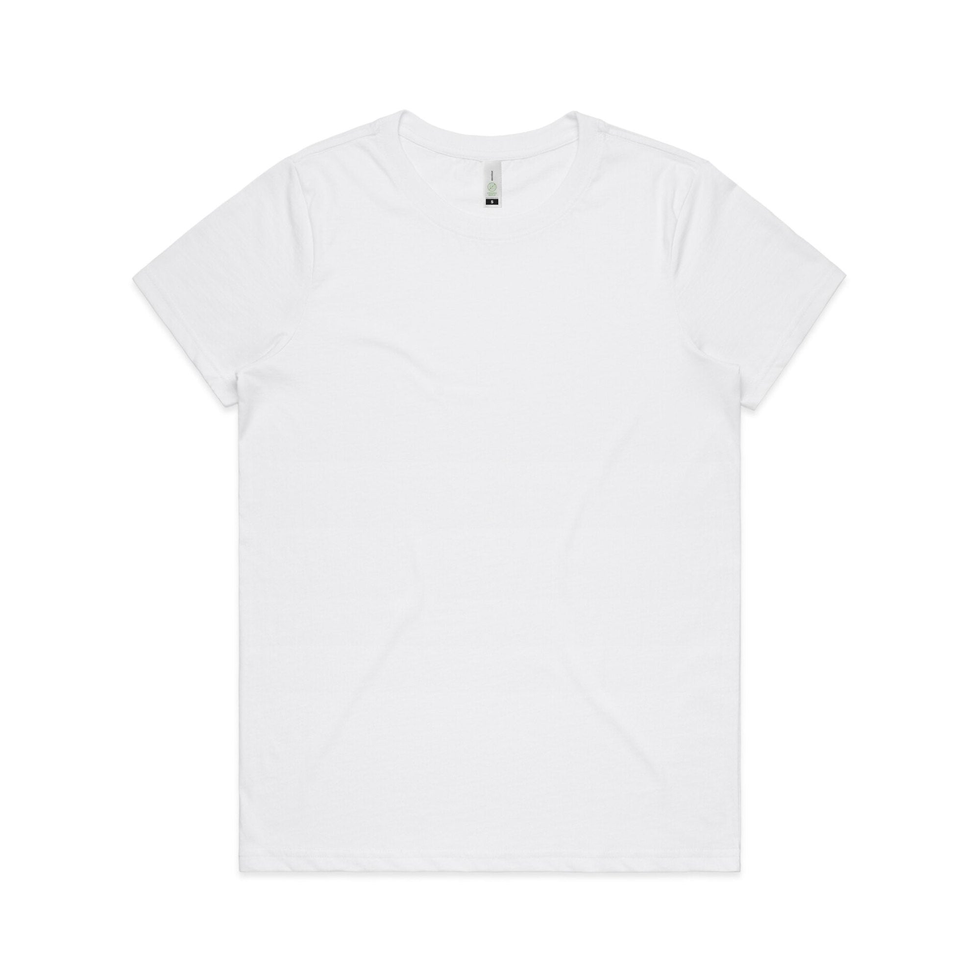 Women's Maple Organic Tee Shirt |Arena Custom Blanks - Arena Prints - Front - White