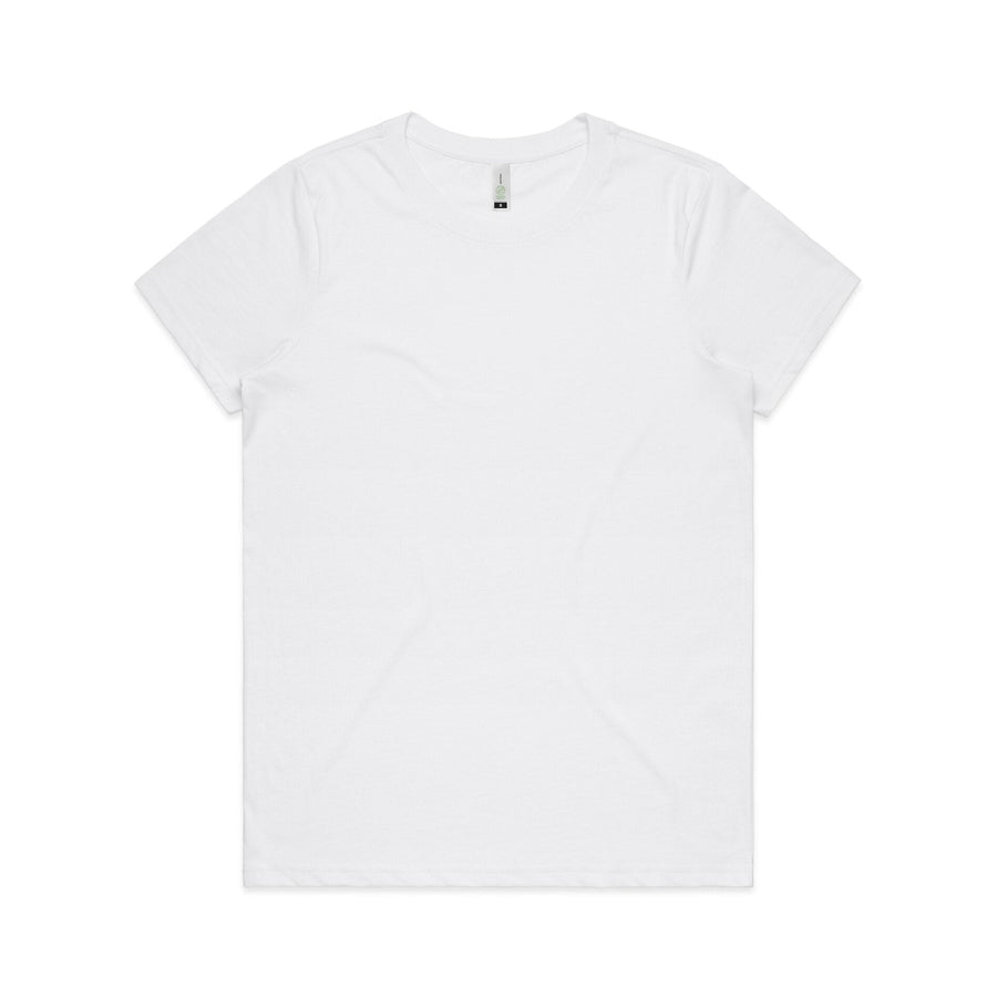Women's Maple Organic Tee Shirt |Arena Custom Blanks - Arena Prints - Front - White